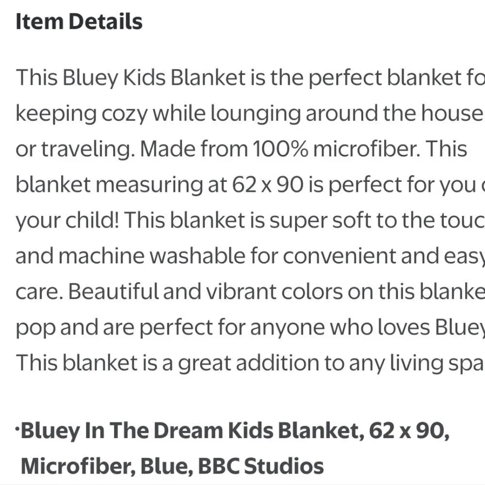 Bluey In‎ The Dreams Microfiber Twin Blanket